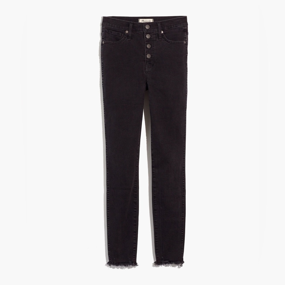 10" High-Rise Skinny Jeans in Berkeley Black: Button-Through Edition Size 24P